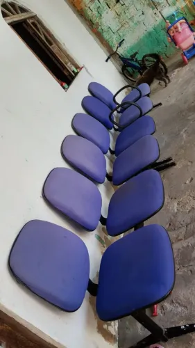 Conjunto de Cadeira Azul Fixa
