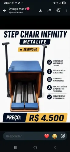 Step Chair Pilates Metalife Infinity - Seminovo Original