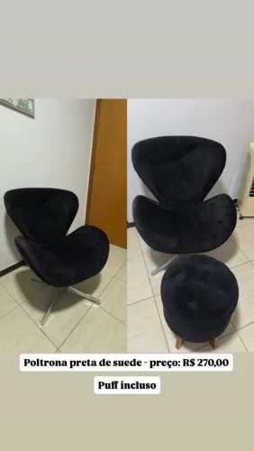 Vendo poltrona preta elegante