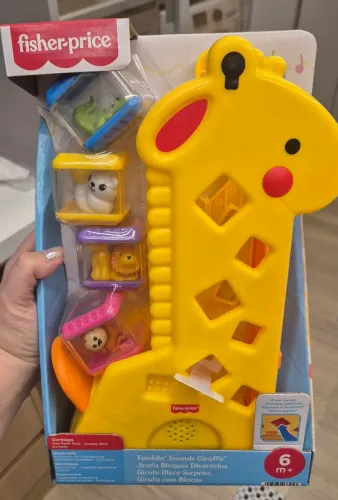 Brinquedo Girafa Fisher Price - Blocos Bebê Infantil
