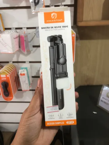 Tripé para celular com luz pau de selfie