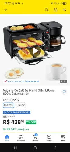 Máquina de Café da Manhã 3 em 1 TBS