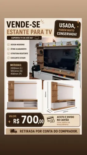 Estante para TV de 65 polegadas