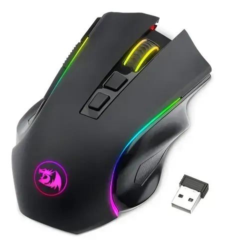 Mouse Gamer Sem Fio Redragon Griffin, 8000 DPI, 8 Botões, Wireless, Preto - M602-KS
