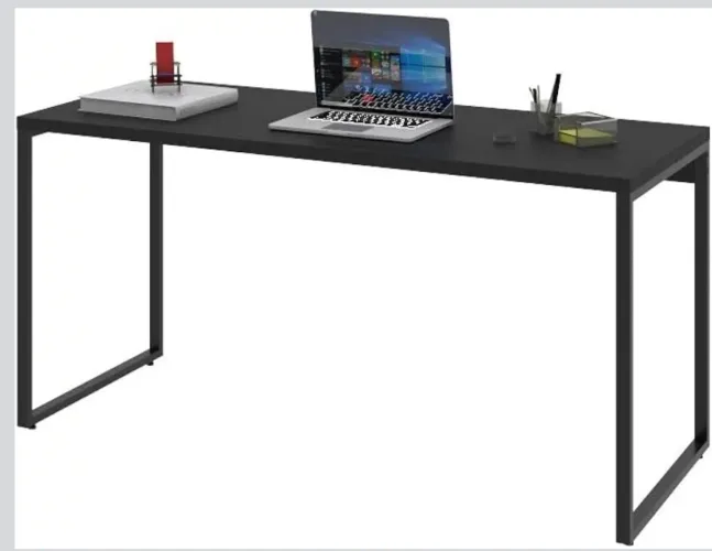 Mesa Industrial Preta 150x60cm - Estrutura de Aço | Escritório / Setup Gamer