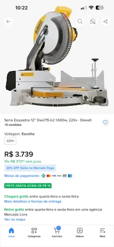 Serra dewalt usada