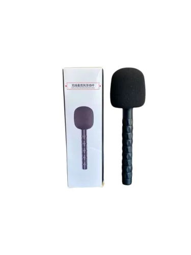 SUPORTE MÃO BASTÃO P/ ENTREVISTA ADAPTADOR MICROFONE LAPELA PRETO