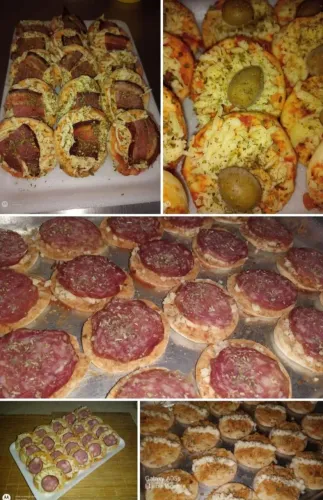 Pizza de festa mini e pizza brotinho 