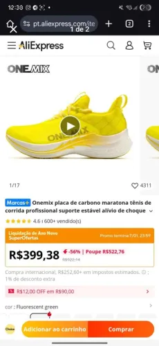 Tênis corrida One Mix