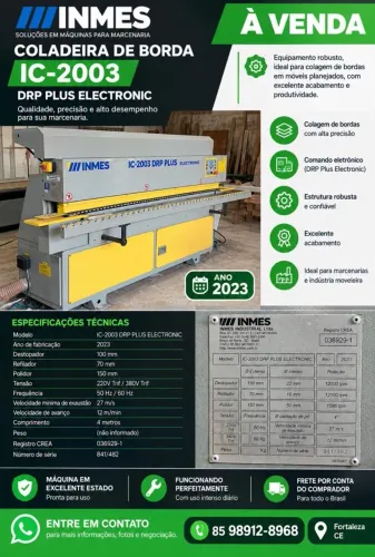 Coladeira de bordas automático
