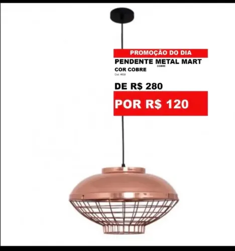 Luminária pendente metal Rose