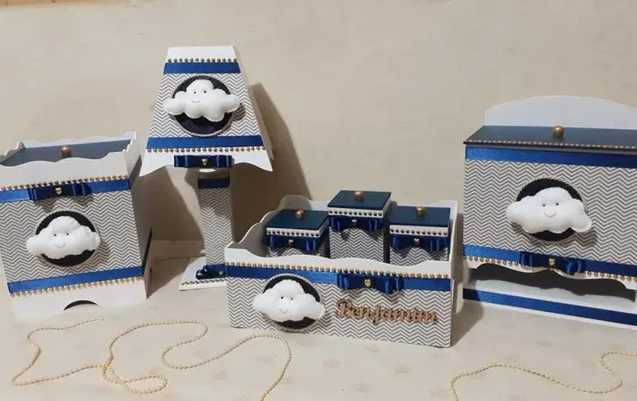 Kit Higiene Bebê Coleção "Chuva de Amor" 7 peças 