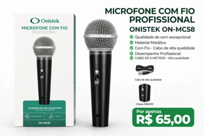 microfone profisional com fio