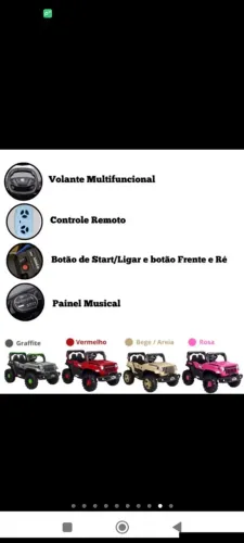 Vendo carro elétrico infantil pouco usado