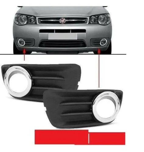 Grade Moldura Para-Choque Farol de Milha Palio 10 11 12 13 14 15 16 17 Preto s