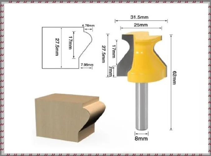 Fresa de topo 8mm - dente convexo