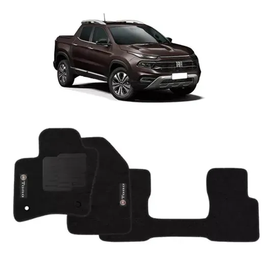 Tapete Fiat Toro - Borracha - Preto 3 Peças - W2950