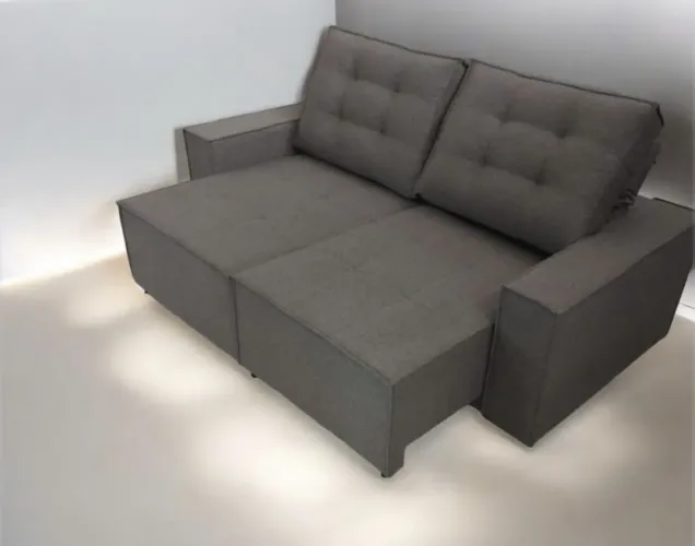 Sofá de Canto 4 Lugares 2.00 metros Cinza linho - Novo