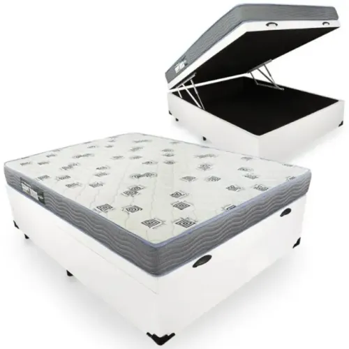 Colchão Casal Light D33 Ortobom + Base Box Baú - Super promoção!