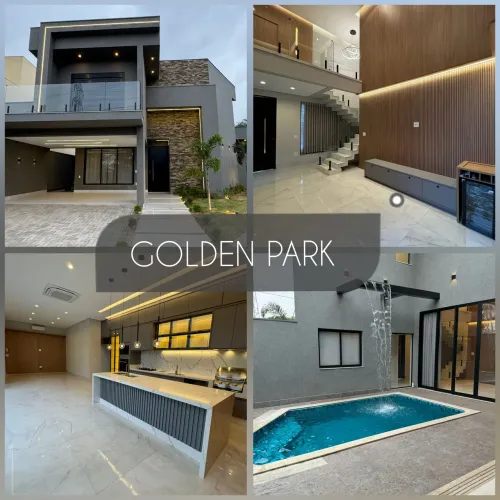 Casa nova a venda, no condomínio golden park em Mirassol, 4 suítes, 273m2 const, piscina