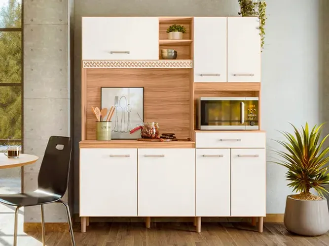 Cozinha 7 Portas Freijo/Off White Cristal a54