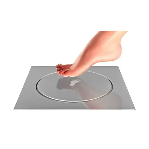 Ralo Banheiro Inteligente Click Quadrado Lavabo 15X15