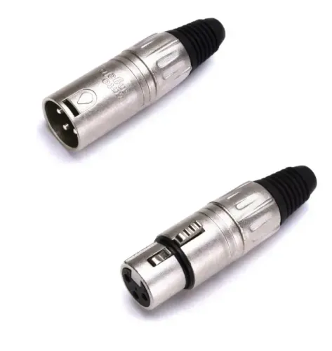 Kit 1 Plug Xlr Fêmea e 1 Xlr Macho Santo Angelo
