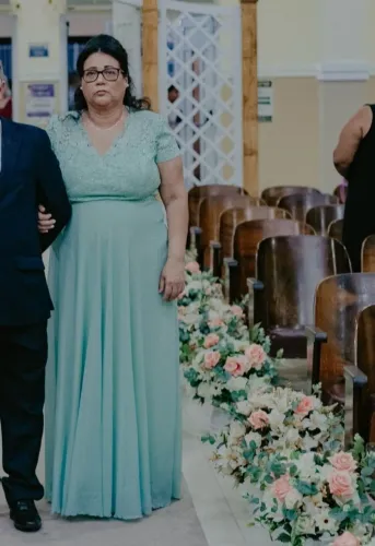 Vestido longo Verde menta