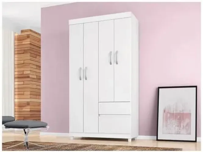 Guarda-Roupa 4 Portas Branco - Perfeito para seu quarto!
