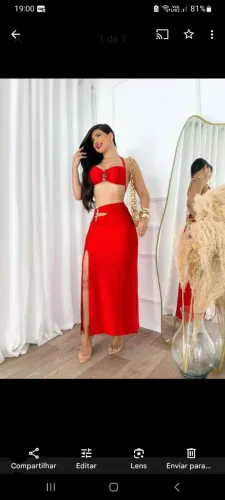 Conjunto vermelho elegante