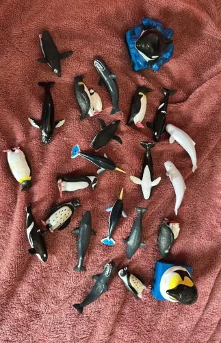 Miniaturas de animais marinhos de vinil