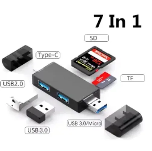 Apaptador Hub 7 em 1 multifuncional usb 3.0 leitor de cartão micro tf sd usb otg z987