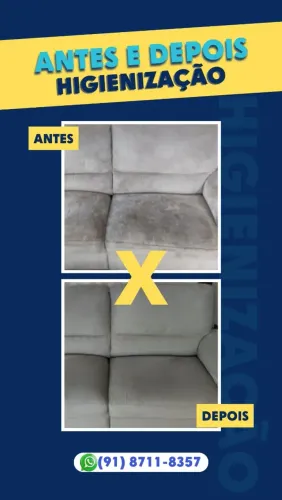 Higienização de Sofá Normal 3 lugares