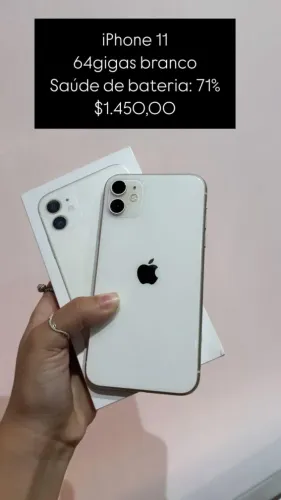 iPhone 11 Branco/ 64gb / saúde de bateria: 71% Original/ com garantia/ loja fisica