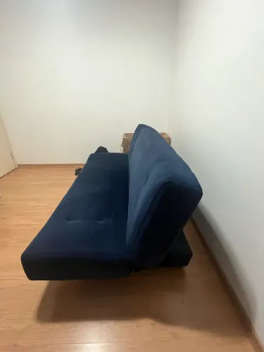 Sofá Cama Reclinável 4 Lugares Umaflex Versace Azul