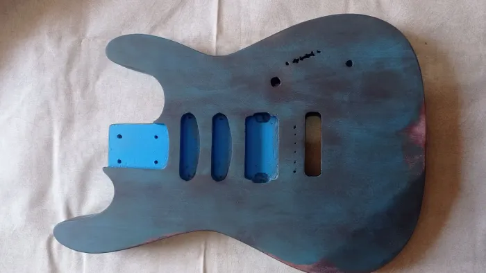 Corpo de Guitarra Vintage - Azul e Preto