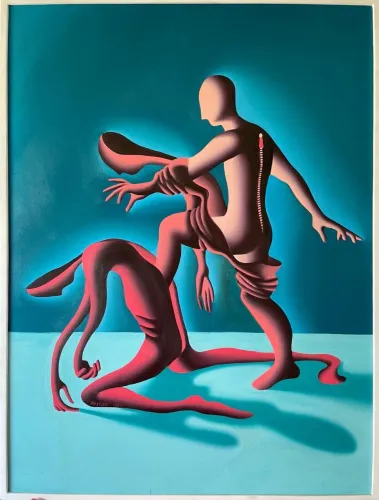 Quadro MARK KOSTABI Mascarade 0,80X1,05 óleo sobre tela