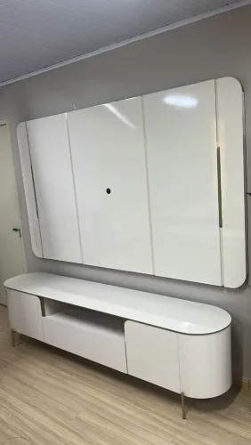 Painel+ Rack Areta Comp: 2.18cm Off white