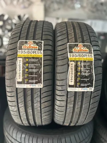 02 Pneus Crystone 195/60R15 - Remold de Qualidade