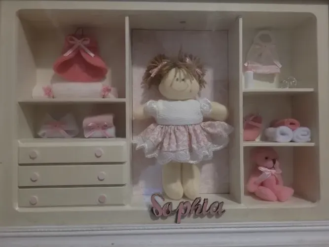 Quadro decorativo porta de maternidade quarto de bebe SOPHIA