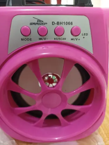 Caixa de Som Bluetooth Portátil Grasep D-BH1066 1 unidade na cor Rosa
