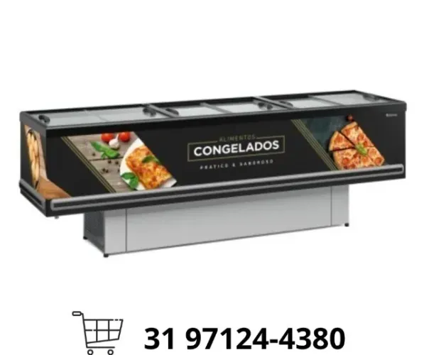 Ilha de Congelados 3M Gelopar 220v Vidro Reto 
