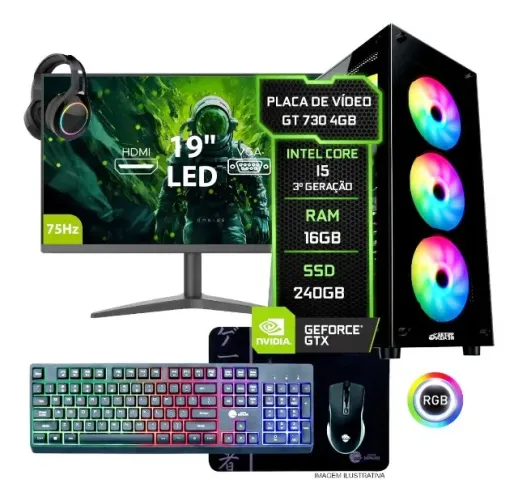 cpu gamer I5 mod: 3450+16gb+ssd240 pagto á vista no Pix o 24X no Boleto