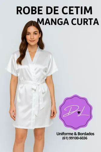 Robe de Cetim Manga Curta