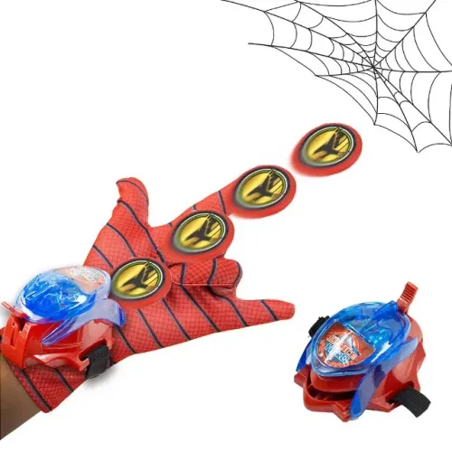 Luva Lançador Disco Homen Aranha Brinquedo Teia Criança Diversão