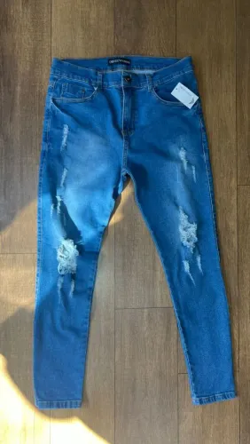 Calça Jeans Azul Destroyed Emporio Armani