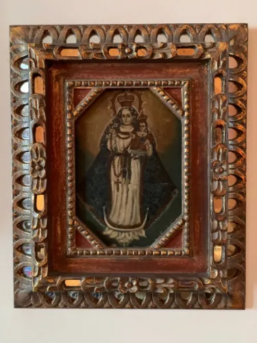 Quadro pintura cusquenho  Antigo Nossa Senhora com Moldura