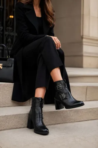 Bota Feminina Piccadilly Salto Alto Preta Couro Tam 36 - NOVA