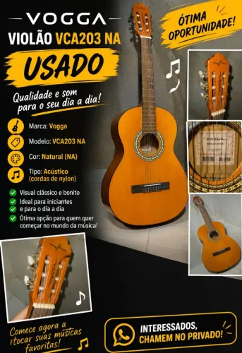 Violão Vogga VCA203 NA EM Excelente Estado!