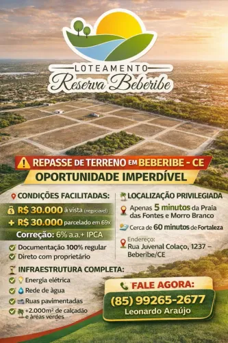 Repasse no loteamento Reserva Beberibe 